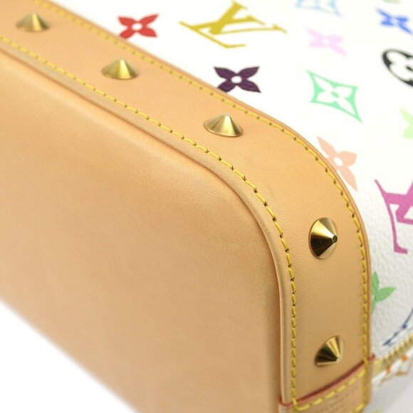 Authenticity Guaranteed Louis Vuitton White Monogram Multicolor Alma Handbag - Picture 7 of 11
